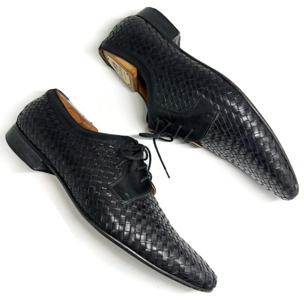 PAUL FREDRICK WOVEN LEATHER SHOES